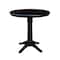 International Concepts 36 in. Round Extension Dining Table with 2 Emily Counter Height Stools - 3 Piece Set K46-36RXT-27-S6172-2 - alternate 2
